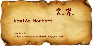 Komlós Norbert névjegykártya