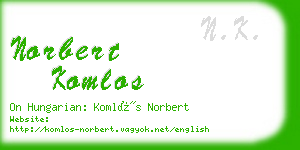 norbert komlos business card